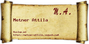 Metner Attila névjegykártya